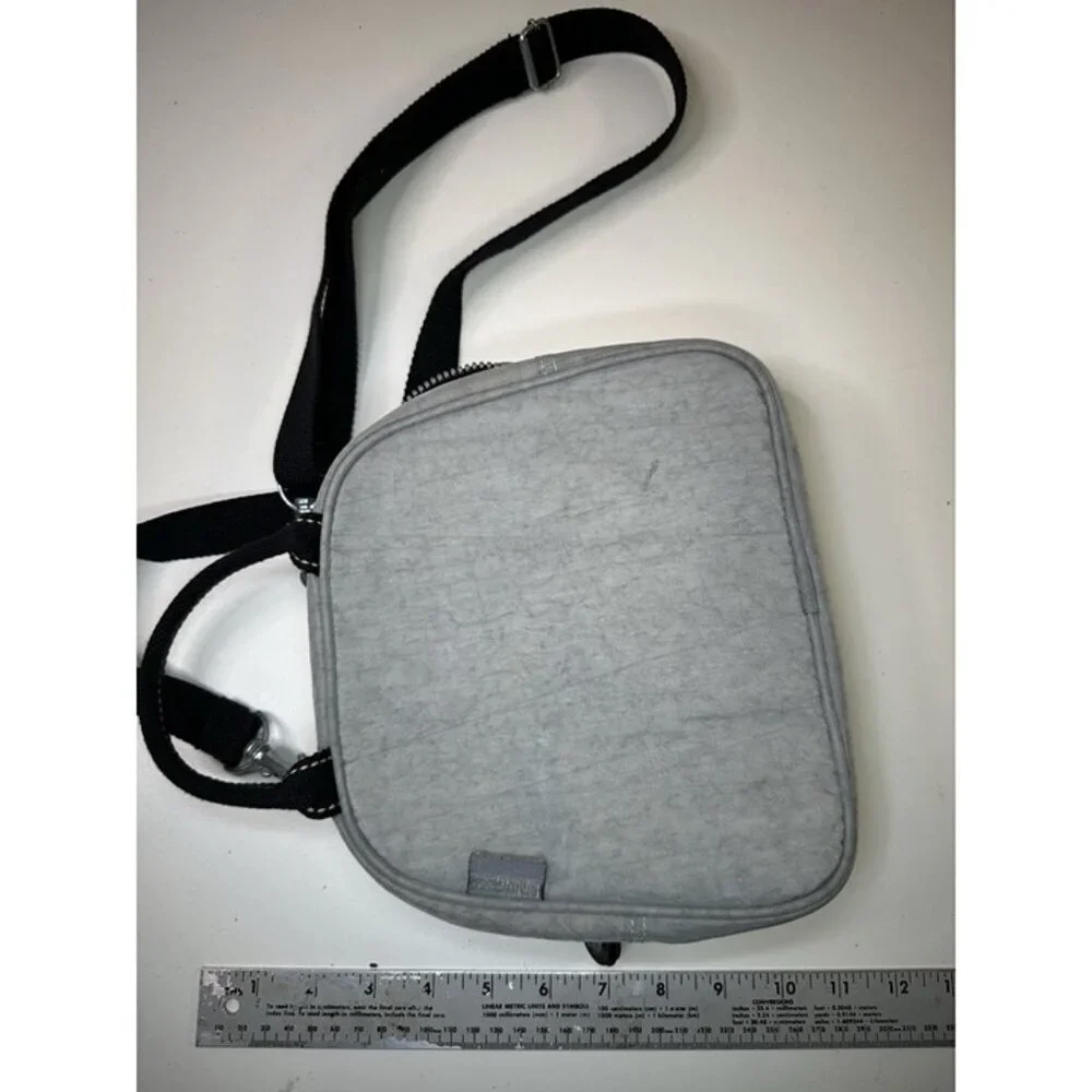 Kipling Small Gray Bag Pockets Logo Unisex Stitching